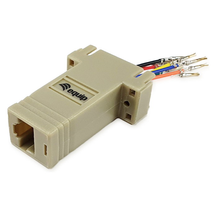 EQUIP Adaptador DB9 Serial a RJ45 Femenino Gris, Referencia Bu/Bu 8Pin, 72 mm