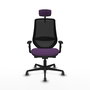 PIQUERAS Y CRESPO Silla de oficina Mardos con mecanismo Sincro/Traslack, Morado y Negro