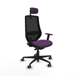 PIQUERAS Y CRESPO Silla de oficina Mardos con mecanismo Sincro/Traslack, Morado y Negro