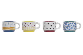 DKD Home Decor Mug Africa Gres Turquesa Azul 7.5 x 5 x 10 cm (12 Unidades)