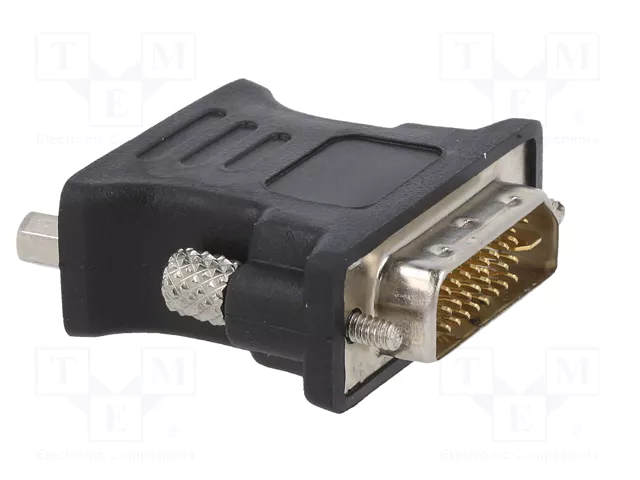 GEMBIRD Adaptador DVI-I (24+5) a D-Sub 15pin HD, Negro