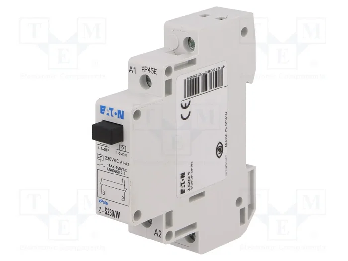 EATON ELECTRIC Z-S230/W Relé de instalación biestable por impulsos SPDT EATON ELECTRIC Z-S230/W Relé de instalación biestable por impulsos SPDT