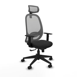 PIQUERAS Y CRESPO Silla de oficina Cilanco con mecanismo Sincro, Negro y Gris