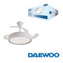 DAEWOO Ventilador de Techo con Aspas Retráctiles de 42 Pulgadas, LED 36W, Control por App, 3 Velocidades, Motor 30W