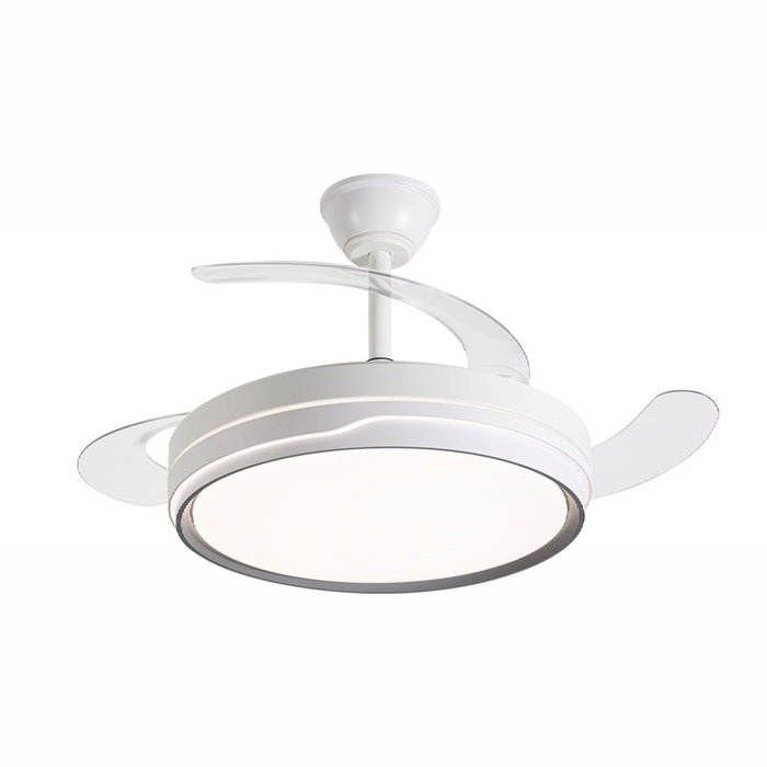 DAEWOO Ventilador de Techo con Aspas Retráctiles de 42 Pulgadas, LED 36W, Control por App, 3 Velocidades, Motor 30W