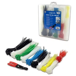 LogiLink Set de bridas de nylon, 600 piezas con pelacables