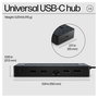 HP USB-C Hub Cargador Portatil Universal 65W con HDMI 2.0, DisplayPort 1.2, Ethernet y 3 Puertos USB, Color Negro