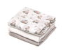 KioKids Set de 3 Muselinas de Bambú 70x70 cm - Gris, Blanco y Estampado Bosque - Viscosa de Bambú y Algodón para Bebé (+0 meses)