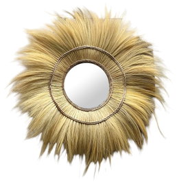 DKD Home Decor Espejo Rayung Hecho a Mano Natural 110x110x11 cm
