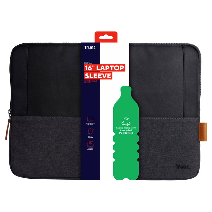 Trust Funda Lisboa para Portátiles y Tablets hasta 16 pulgadas - Negro