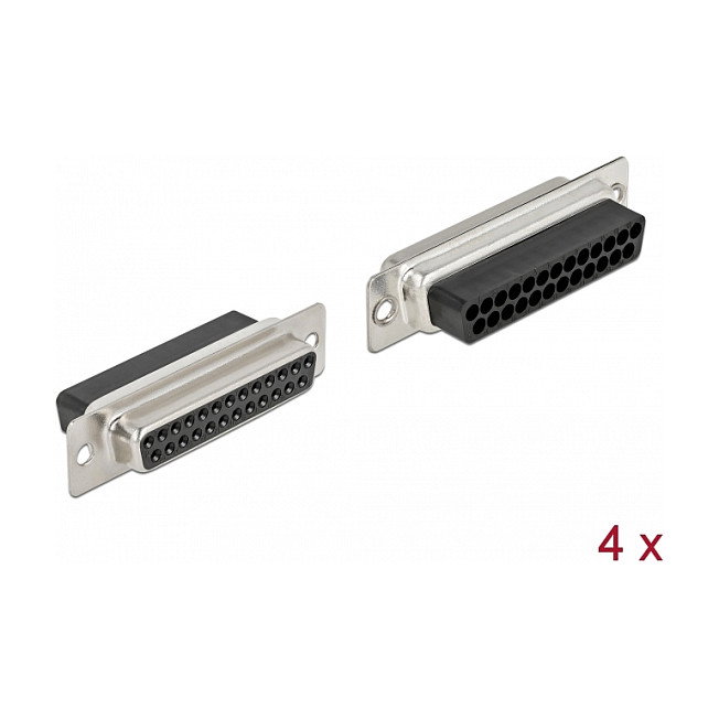 DeLOCK 66721 Conector Hembra D-Sub 25 Pin Crimp de Metal, 4 Piezas DeLOCK 66721 Conector Hembra D-Sub 25 Pin Crimp de Metal, 4 Piezas