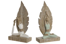 DKD Home Decor Figura Resina Yoga Chica Surtido de 2 Unidades