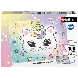 Nathan Puzzle Gatito Arcoíris de 100 Piezas para Niños desde 6 Años - Cartón Grueso y Duradero - 12004295