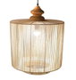 DKD Home Decor Lámpara de Techo de Algodón y Mango Natural