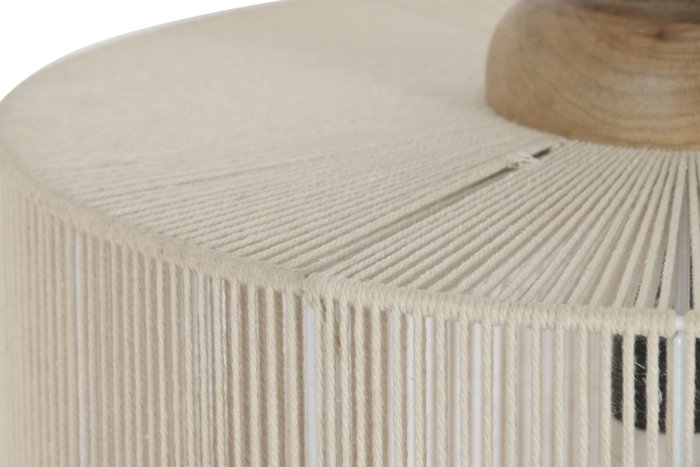 DKD Home Decor Lámpara de Techo de Algodón y Mango Natural