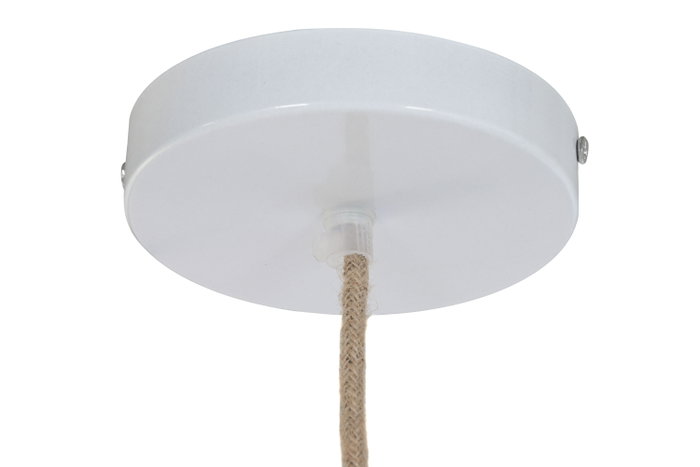 DKD Home Decor Lámpara de Techo de Algodón y Mango Natural