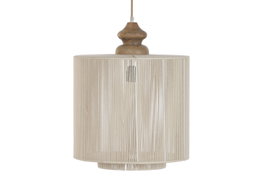 DKD Home Decor Lámpara de Techo de Algodón y Mango Natural