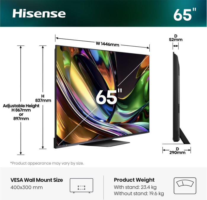 Hisense 65UR8S Smart TV 65 pulgadas RGB-Mini LED 4K Ultra HD Hisense 65UR8S Smart TV 65 pulgadas RGB-Mini LED 4K Ultra HD