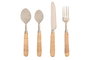 DKD Home Decor Set de Cubertería 16 Piezas Inox Ratan Natural