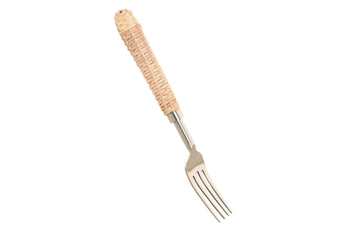 DKD Home Decor Set de Cubertería 16 Piezas Inox Ratan Natural