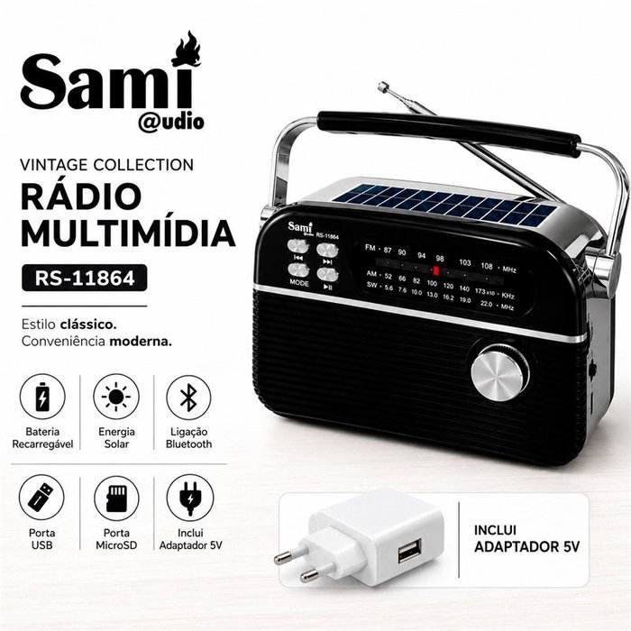 SAMI Radio Sami Vintage 3 bandas solar/batería multimed