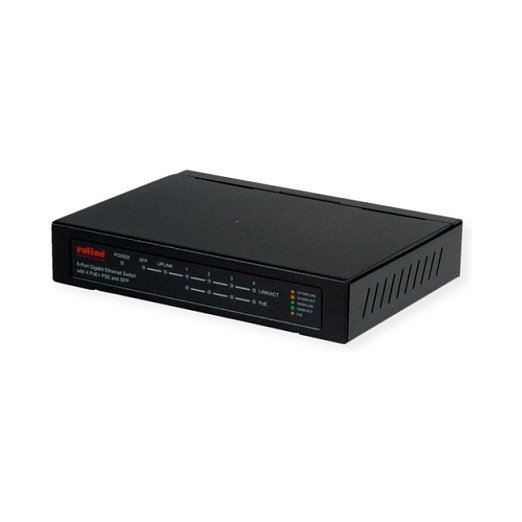 ROLINE Conmutador Ethernet Gigabit 21.14.3524 - 5 Puertos 10/100/1000 + 1 Puertos SFP + 4 Puertos PoE+ para Red Empresarial ROLINE Conmutador Ethernet Gigabit 21.14.3524 - 5 Puertos 10/100/1000 + 1 Puertos SFP + 4 Puertos PoE+ para Red Empresarial