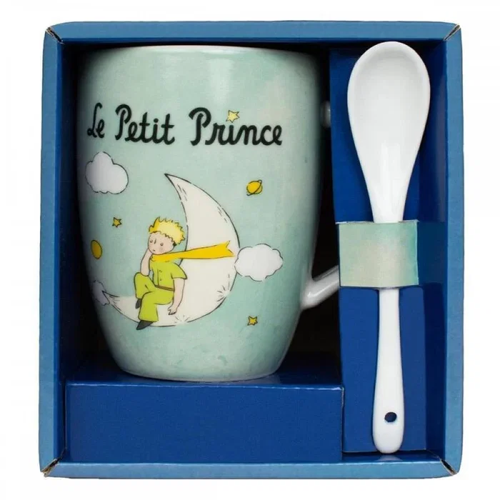 Enesco Taza con Cuchara de Regalo El Principito en la Luna, Diseño Coleccionable Oficial