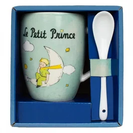 Enesco Taza con Cuchara de Regalo El Principito en la Luna, Diseño Coleccionable Oficial