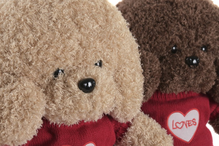 DKD Home Decor Peluche Caniche Surtido Marrón y Beige