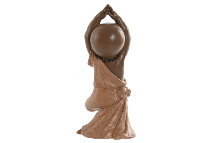 DKD Home Decor Figura Monje Resina Coral Lima Naranja Surtido 5.5 x 14.5 x 11.5 cm (3 Unidades)