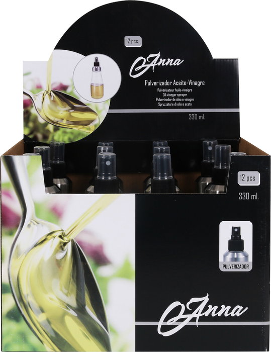 Anna Aceitera y Vinagrera en Spray, Botella de 330 ml para Cocina, 20.1 cm de Alto (12 Unidades)