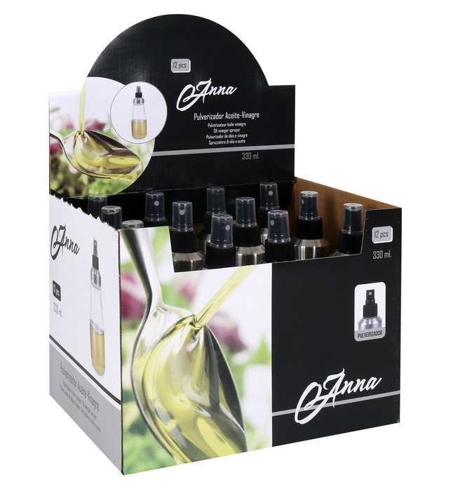 Anna Aceitera y Vinagrera en Spray, Botella de 330 ml para Cocina, 20.1 cm de Alto (12 Unidades)