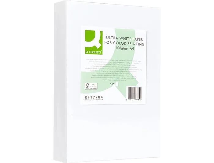 Q-connect Papel Fotocopiadora Ultra White Din A4 100 Gramos Paquete 500 Hojas