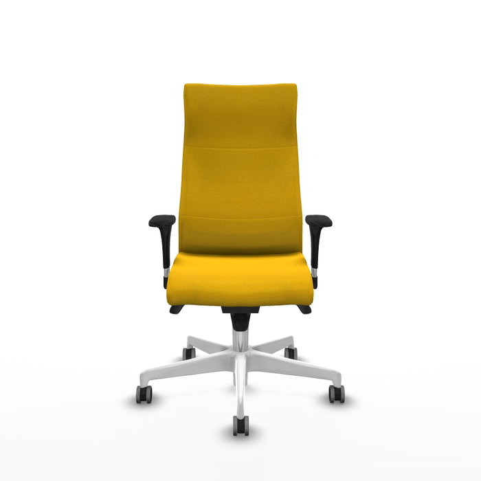 PIQUERAS Y CRESPO Sillón Albacete Amarillo con Mecanismo Sincro y Base Blanca