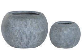 DKD Home Decor Set de 2 Maceteros Magnesia y Fibra de Vidrio Turquesa