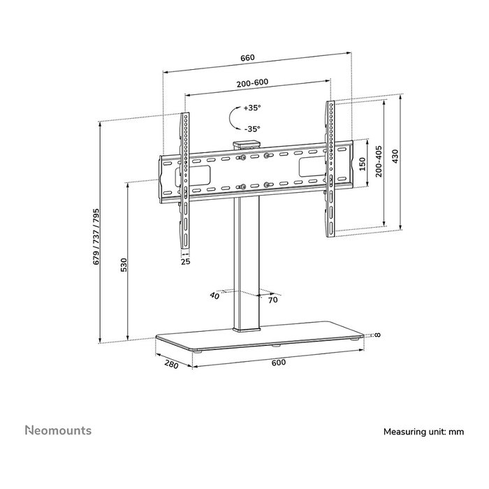 Neomounts DS45-430BL16 Soporte de mesa para TV 37-70 pulgadas Negro Neomounts DS45-430BL16 Soporte de mesa para TV 37-70 pulgadas Negro