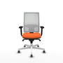 PIQUERAS Y CRESPO Silla de oficina Horna con mecanismo Sincro, Naranja y Blanco