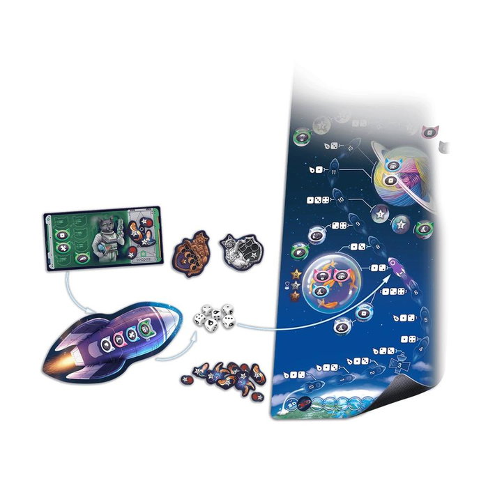 Rebel Juego de Mesa MLEM: Agencia Espacial - Tablero Familiar con Gatos Astronautas, Edad 8+ para 2-5 Jugadores, Referencia REMLE01ES, Español