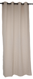 DKD Home Decor Cortina Boho Beige 260 x 140 cm (2 Unidades) de Algodón y Poliéster con 8 Anillas