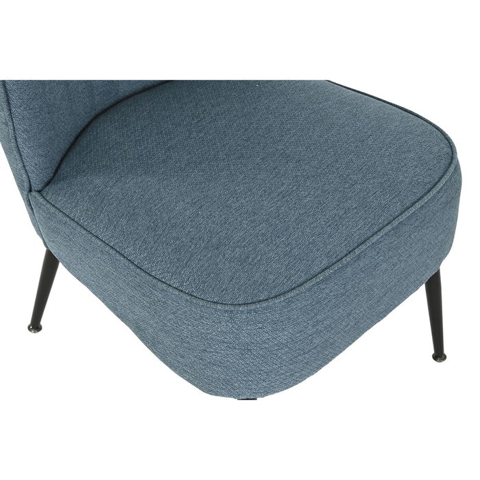 DKD Home Decor Sillón de Poliéster y Metal Azul