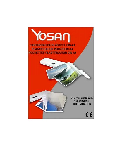 Yosan Fundas de Plastificar 2x125 Micras Brillo A4 Roja Yosan Fundas de Plastificar 2x125 Micras Brillo A4 Roja