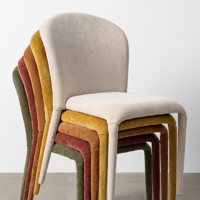 Silla Apilable Verde Tejido Salón 50 X 61 X 82 cm (Set de 4)