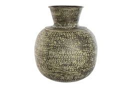 DKD Home Decor Tinaja Verde 41 x 46.5 x 41 cm Colección Mundra Acabado Patinado Aluminio