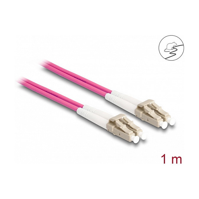 DeLOCK Cable de fibra óptica Multimodo OM4 LC Duplex a LC Duplex con cobertura metálica, 1 m DeLOCK Cable de fibra óptica Multimodo OM4 LC Duplex a LC Duplex con cobertura metálica, 1 m