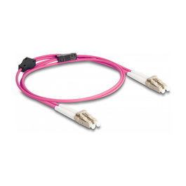 DeLOCK Cable de fibra óptica Multimodo OM4 LC Duplex a LC Duplex con cobertura metálica, 1 m