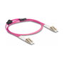 DeLOCK Cable de fibra óptica Multimodo OM4 LC Duplex a LC Duplex con cobertura metálica, 1 m
