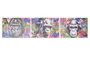 DKD Home Decor Set de 3 Cuadros de Lienzo sobre MDF Gorila Multicolor 70x50x1,8 cm