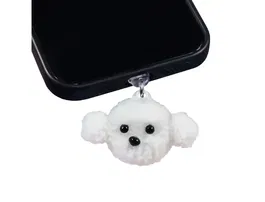 Wondee Charm Funny Protege y Decora, Accesorio para Móvil con Colgante, Protector de Puerto Type-C o Lightning contra Polvo, para Smartphone - Referencia: Lightning dog