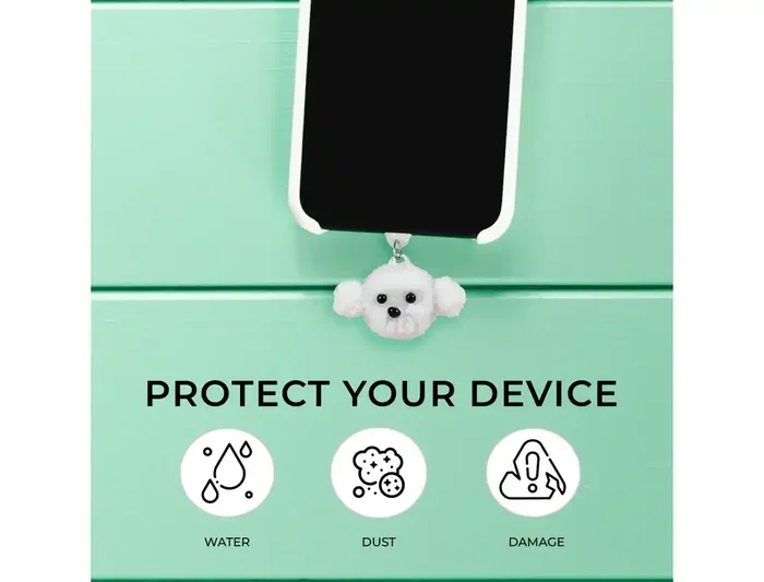 Wondee Charm Funny Protege y Decora, Accesorio para Móvil con Colgante, Protector de Puerto Type-C o Lightning contra Polvo, para Smartphone - Referencia: Lightning dog Wondee Charm Funny Protege y Decora, Accesorio para Móvil con Colgante, Protector de Puerto Type-C o Lightning contra Polvo, para Smartphone - Referencia: Lightning dog