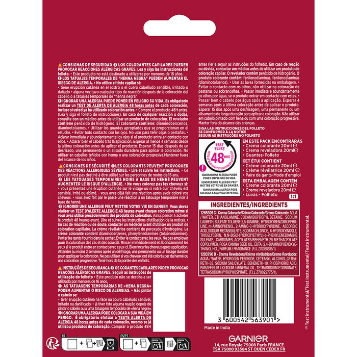 Garnier Color Sensation Champú Tinte Semipermanente Tono sobre Tono Sin Amoníaco - Tono 5.0 Castaño Claro - 1 Unidad